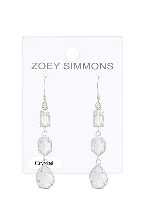 Moonstone Crystal Drop Earrings - SF