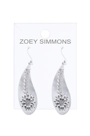Hammered Flower Blossom Drop Earrings - SF