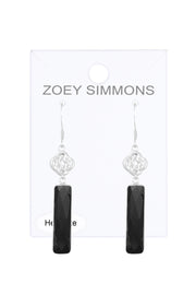 Hematite & Love Knot Drop Earrings - SF