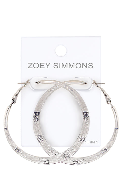 Hand Struck Lever Back Hoop Earrings - SF