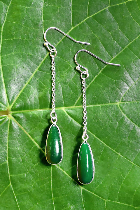 Green Onyx Kayla Drop Earrings - SF