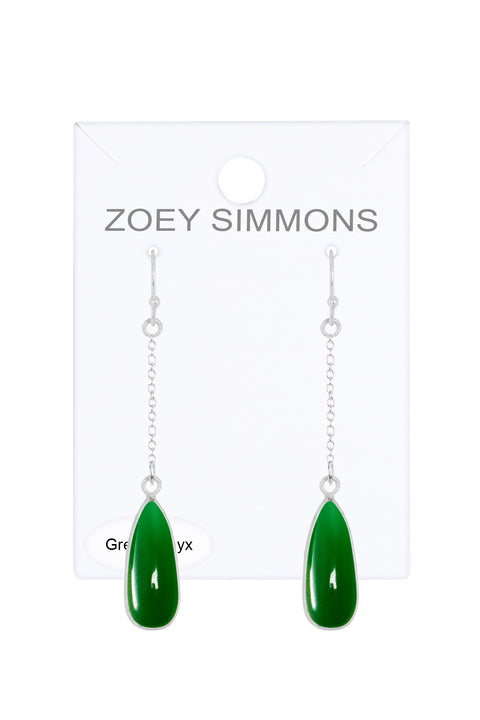 Green Onyx Kayla Drop Earrings - SF