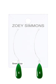 Green Onyx Threader Earrings - SF