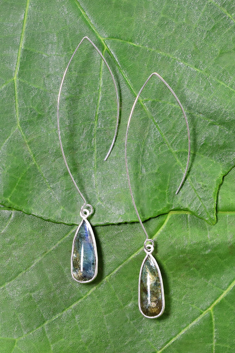 Labradorite Threader Drop Earrings - SF