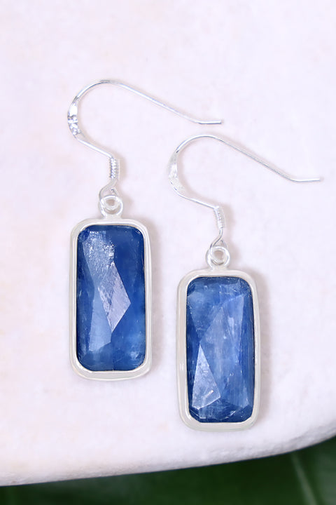 Kyanite Rectangle Drop Earrings - SF