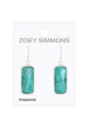Amazonite Rectangle Drop Earrings - SF
