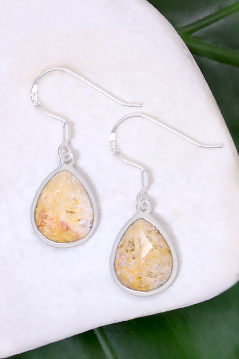 Lily Fossil Teardrop Earrings - SF