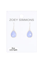 Blue Lace Agate Teardrop Earrings - SF