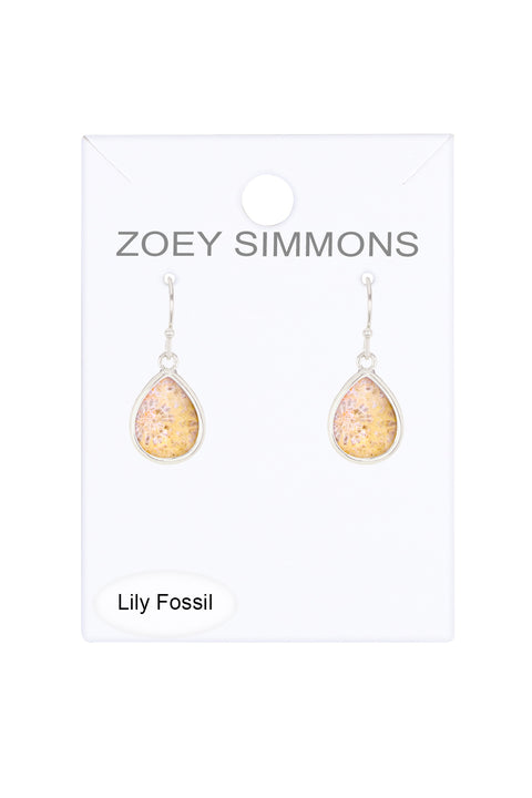 Lily Fossil Teardrop Earrings - SF
