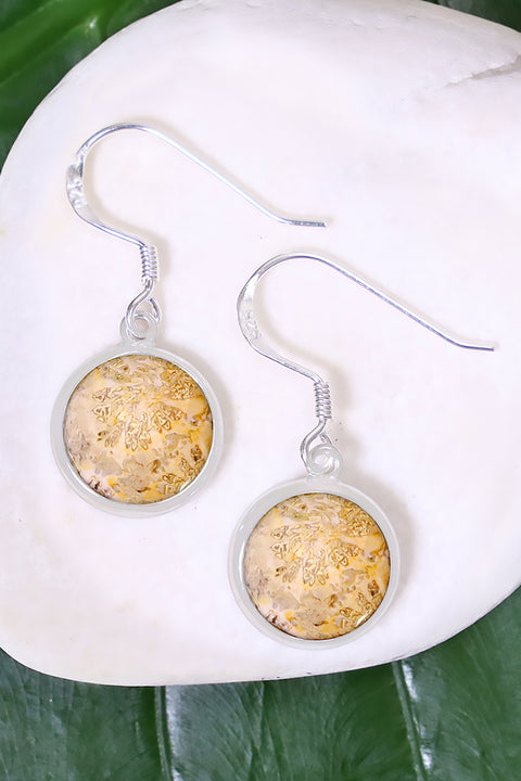 Lily Fossil Round Earrings - SF
