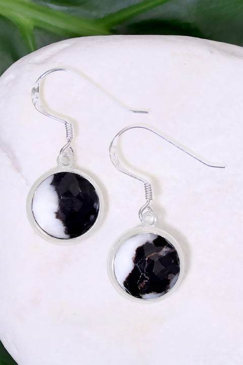 Zebra Jasper Round Earrings - SF