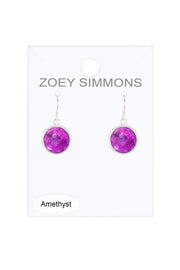 Amethyst Round Earrings - SF