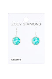 Amazonite Round Earrings - SF