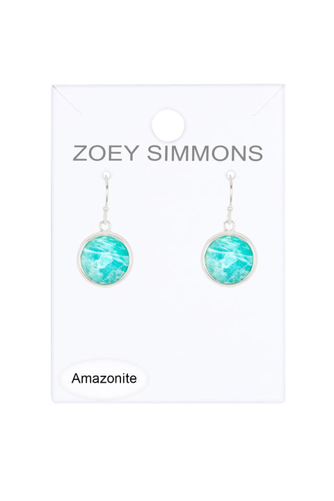 Amazonite Round Earrings - SF