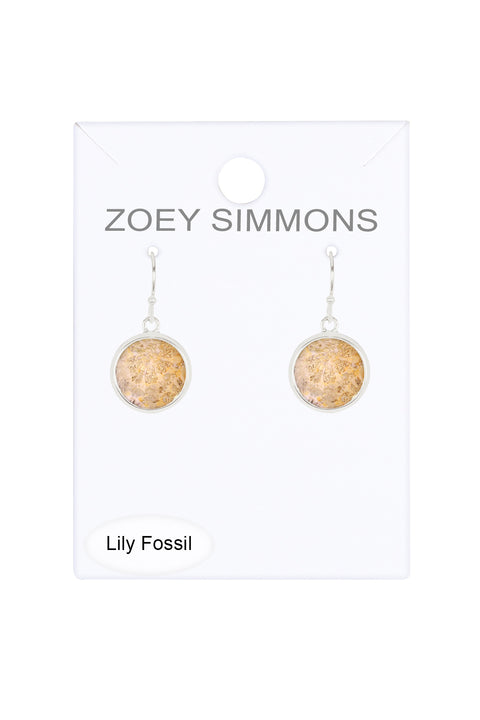 Lily Fossil Round Earrings - SF