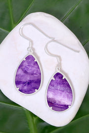 Amethyst Fancy Cut Drop Earrings - SF