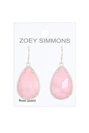 Rose Quartz Fancy Cut Drop Earrings - SF
