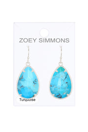 Turquoise Fancy Cut Drop Earrings - SF