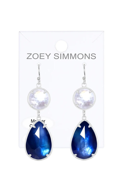 Labradorite Doublet With Pearl Drop Earrings - SF