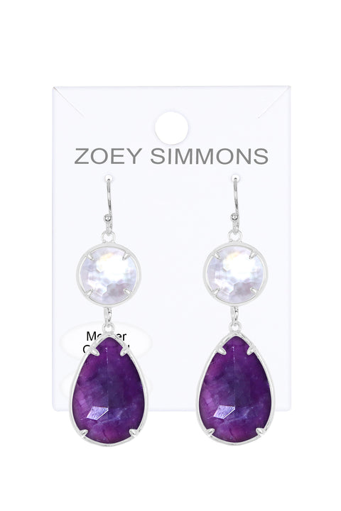 Amethyst With Pearl Drop Earrings - SF