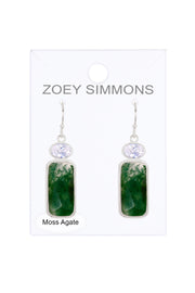 Moss Agate Drop Earrings - SF