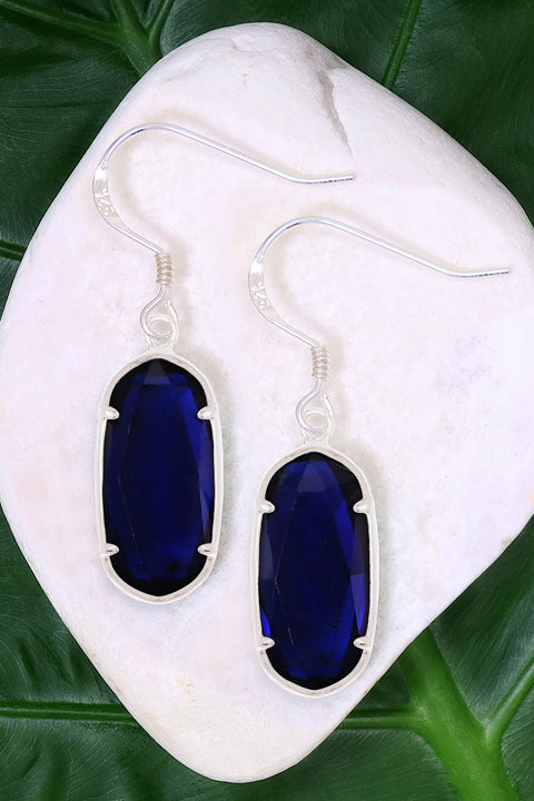 London Blue Crystal Drop Earrings - SF