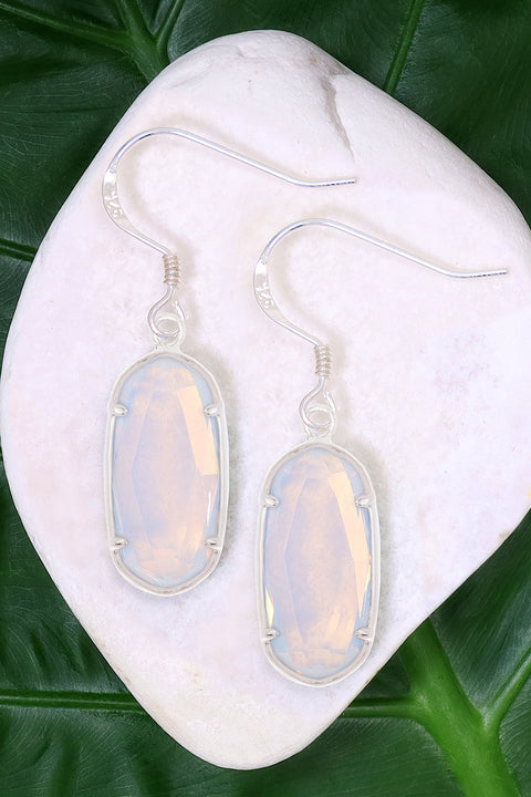 Moonstone Crystal Drop Earrings - SF