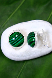 Malachite Clip On Earrings - SF