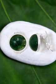 Moss Agate Clip On Earrings - SF