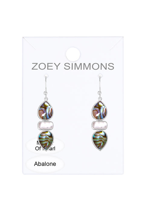 Abalone With Pearl Drop Earrings - SF