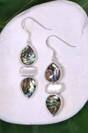 Abalone With Pearl Drop Earrings - SF