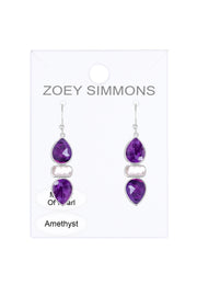 Amethyst With Pearl Drop Earrings - SF