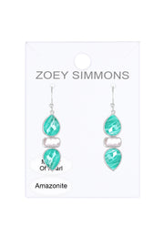 Amazonite With Pearl Drop Earrings - SF