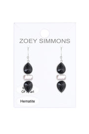 Hematite With Pearl Drop Earrings - SF