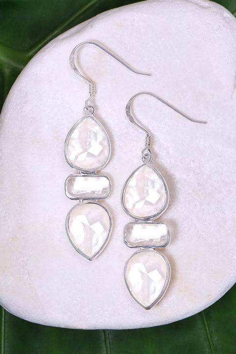 Mother Of Pearl Drop Earrings - SF