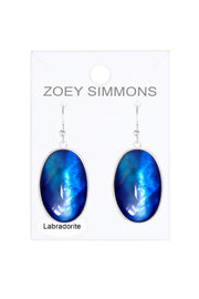 Labradorite Doublet Oval Cabochon Statement Earrings - SF