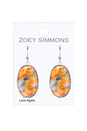 Crazy Lace Agate Statement Earrings - SF