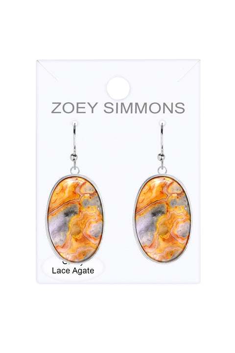 Crazy Lace Agate Statement Earrings - SF