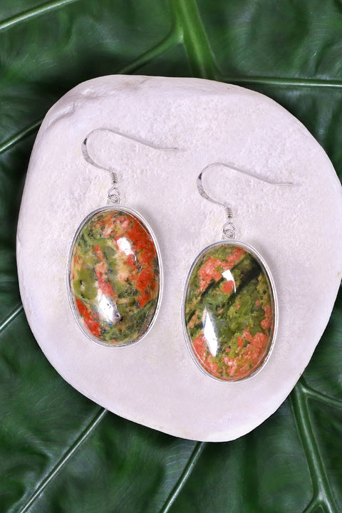 Unakite Statement Earrings - SF