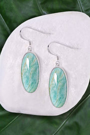 Amazonite Oval Drop Earrings - SF