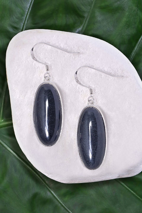 Hematite Oval Drop Earrings - SF