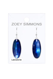 Labradorite Doublet Oval Drop Earrings - SF