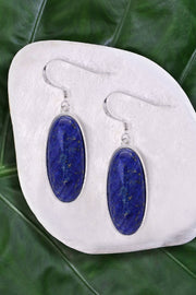 Lapis Oval Drop Earrings - SF