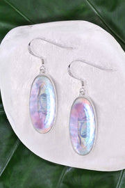 Mother Of Pearl Oval Drop Earrings - SF