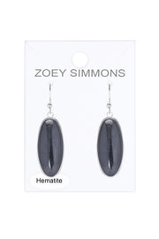 Hematite Oval Drop Earrings - SF