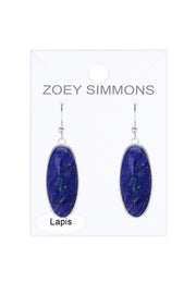 Lapis Oval Drop Earrings - SF