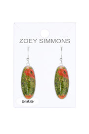 Unakite Oval Drop Earrings - SF