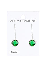 Emerald Crystal Threader Earrings - SF