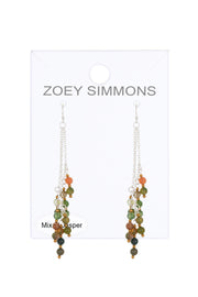 Mixed Jasper Crystal Drop Earrings - SF