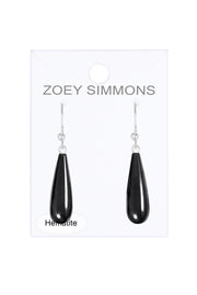 Sterling Silver & Hematite Water Drop Earrings - SS